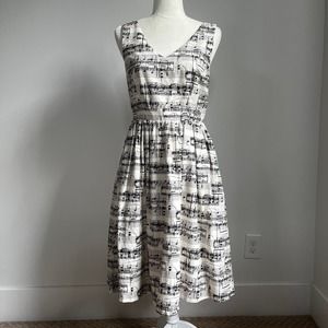 Modcloth Black and White Music Note Dress